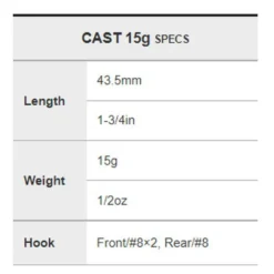DUO Drag Metal Cast Slow Jig 43.5 Mm 15g 7 DUO Drag Metal Cast Slow Jig 43.5 Mm 15g -Kineti Hook Shop duo drag metal cast slow jig 43.5 mm 15g 2