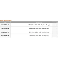 SAKURA Sepia Madai Jig 65g 8 SAKURA Sepia Madai Jig 65g -Kineti Hook Shop sakura sepia madai jig 65g 2